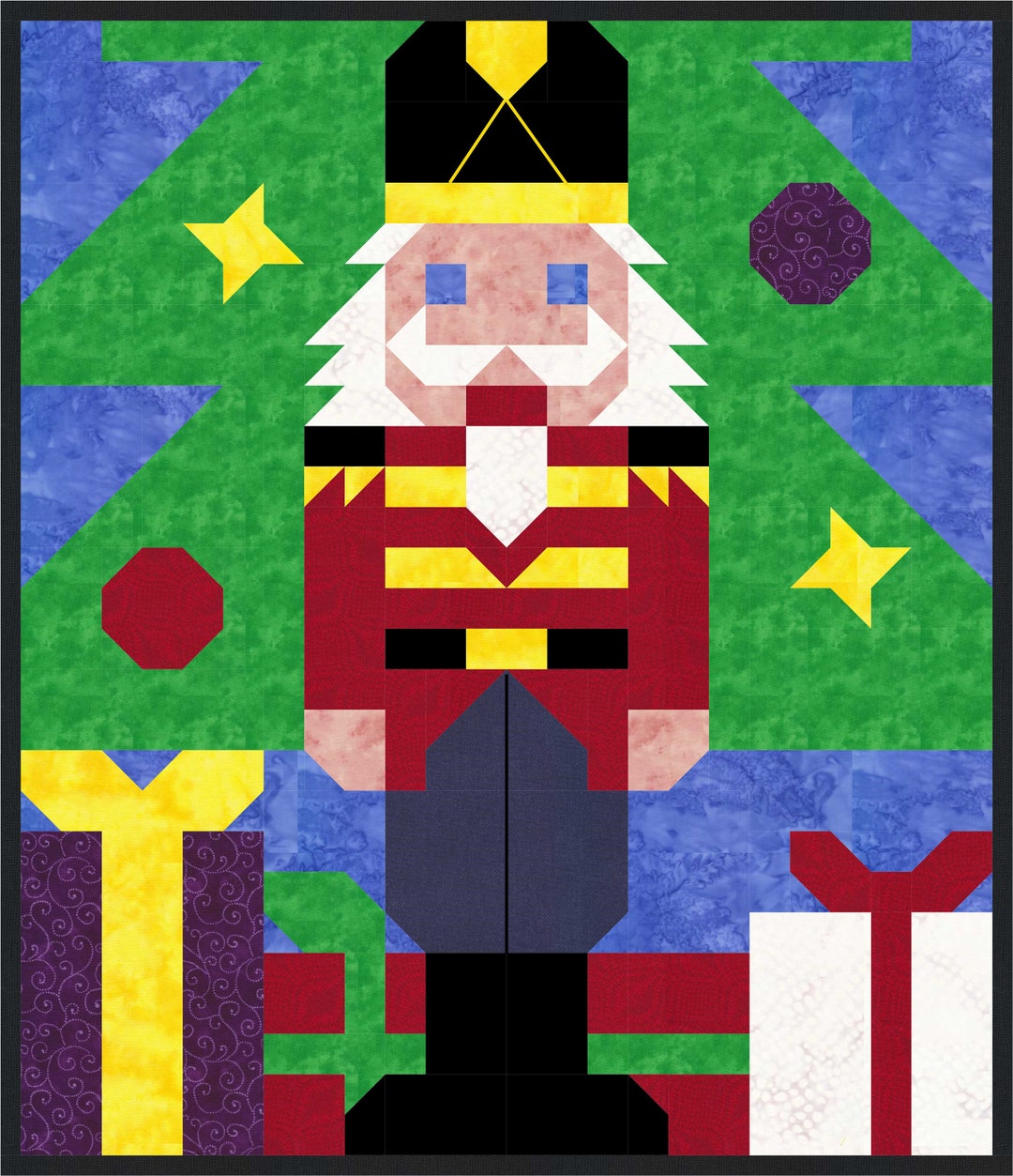 Nutcracker Quilt Pattern With Multiple Sizes 24x28, 36x42, and 48x56