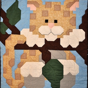 Leopard Cub Quilt Pattern, Beginner Friendly Jungle Quilt (Digital Download PDF)