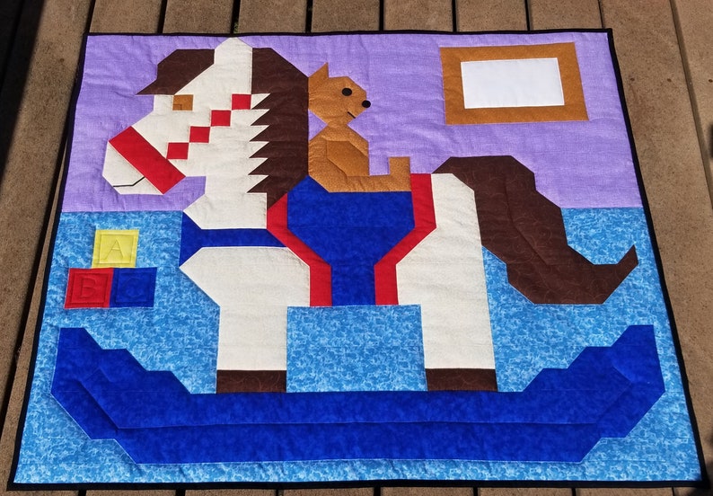 Rocking Horse Baby Quilt Pattern crib size 36x42 with Etsy