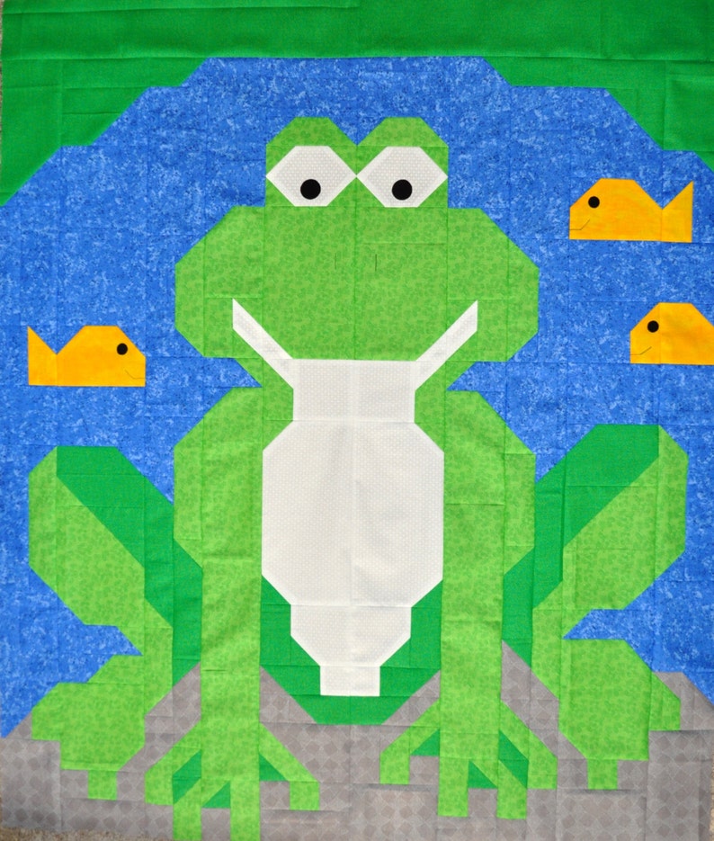 Frog Quilt Pattern with instructions for 3 sizes Etsy