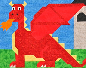 Dragon Quilt Pattern: Beginner-Friendly, Multiple Sizes (PDF Download)