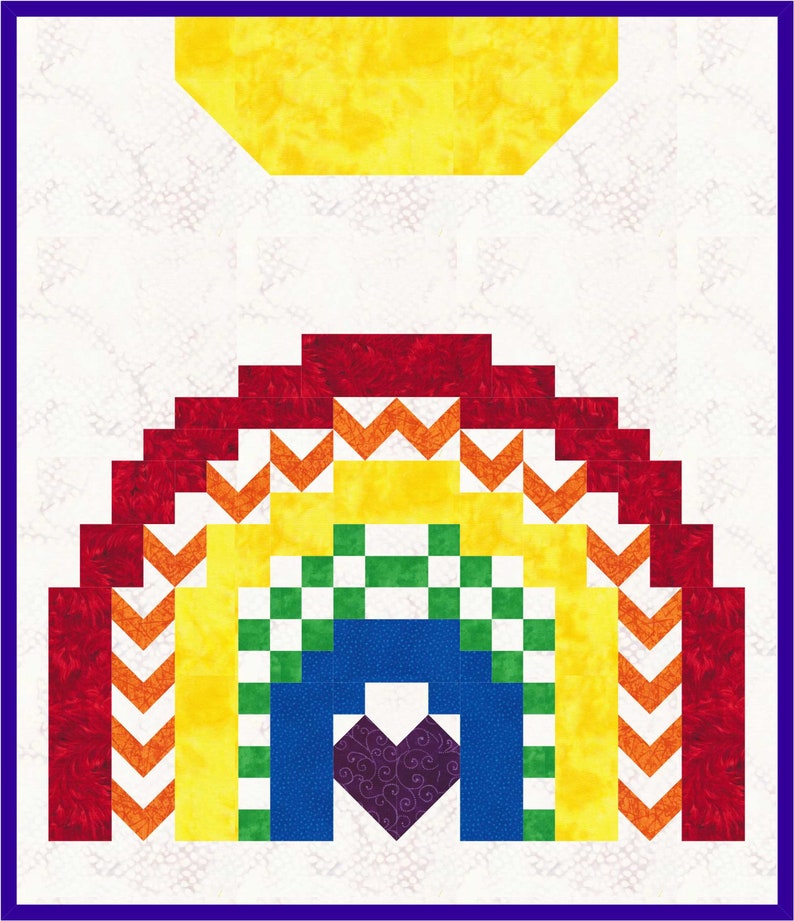 Rainbow Baby Quilt Pattern Multiple Sizes 36x42 With Etsy