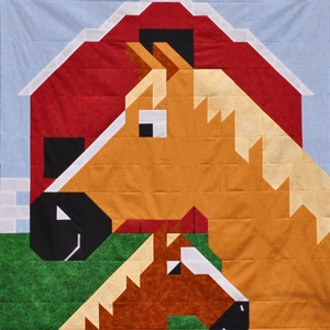Pferd Baby Quilt Anleitung: Bauernhof Quilt für Mädchen (Digital PDF)