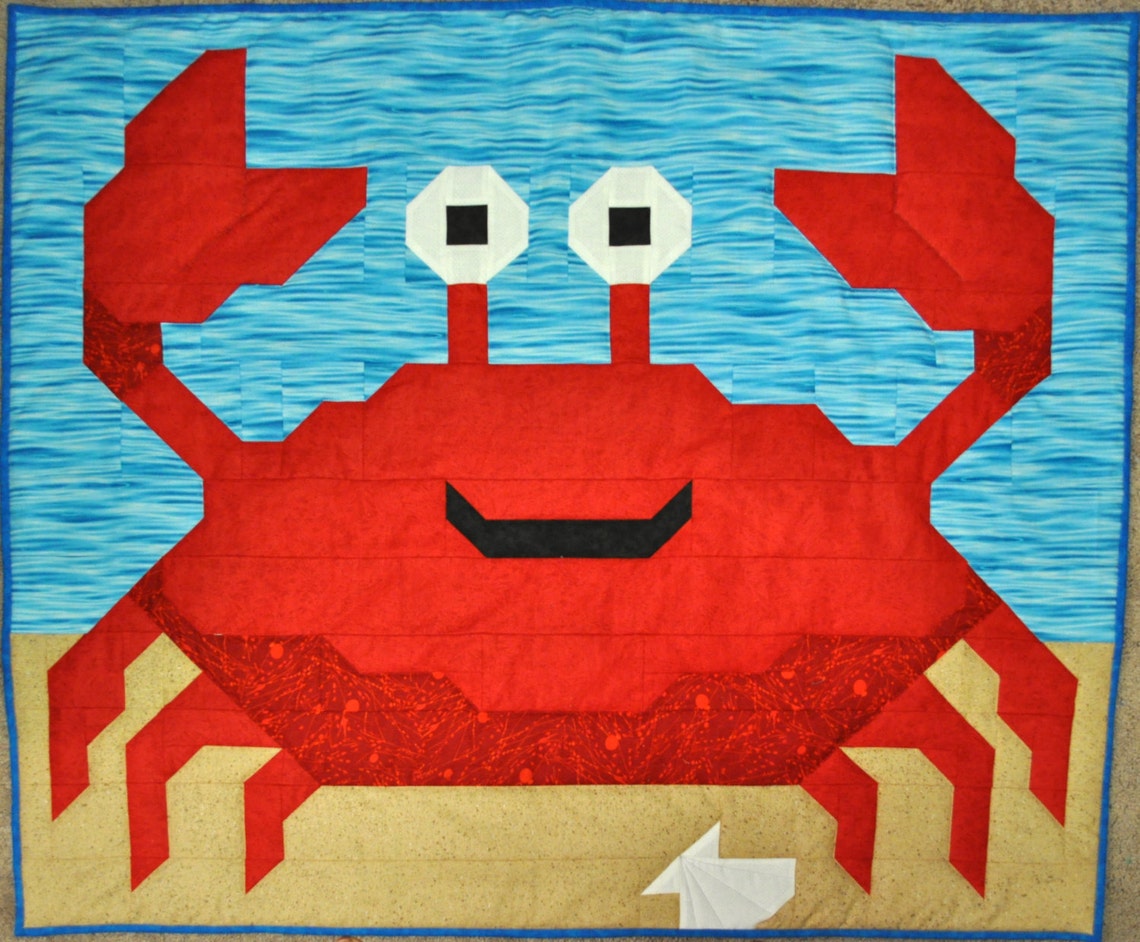 Crab Cartoon Pattern Print Quilt