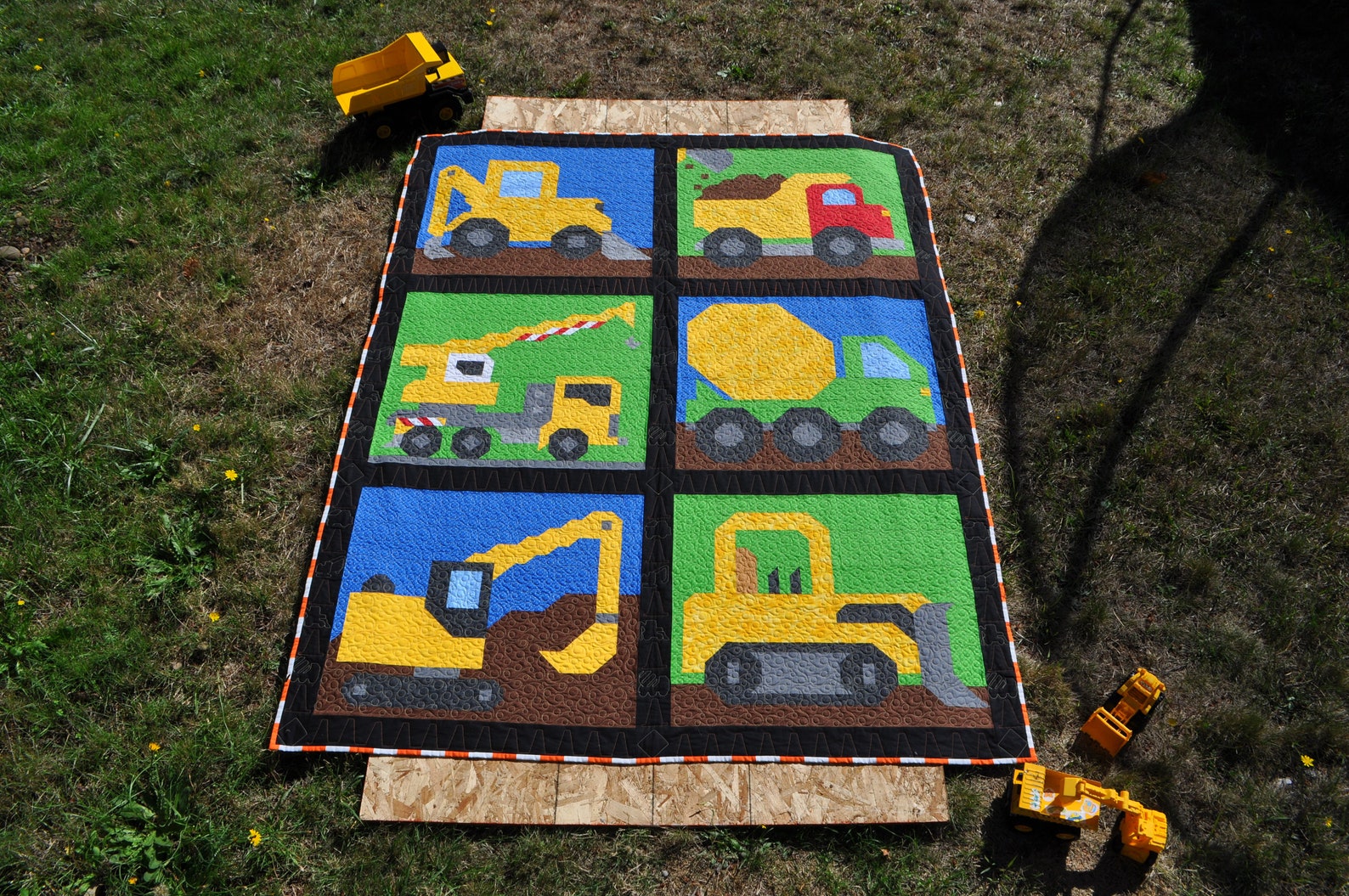 Construction Vehicles Twin Size Quilt Pattern 6 Construction Etsy