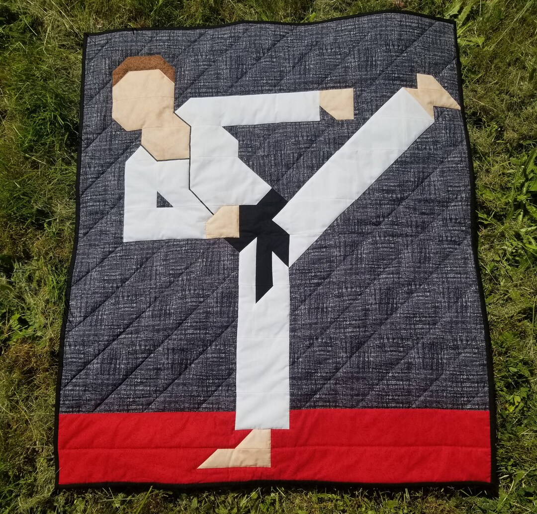 Martial Arts Quilt Pattern, Short Hair Karate Quilt Pattern, With 3