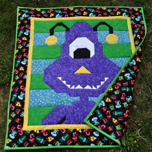 Alien Boy Quilt Pattern: Beginner Friendly, 3 Sizes (PDF Pattern)