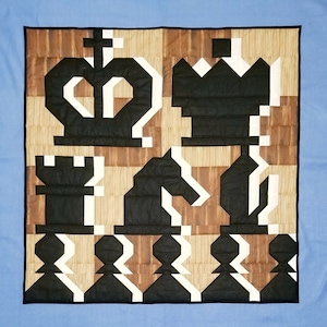 Chess Quilt Pattern with 3 sizes 42x42, 28x28, and 56x56 inches, instant download PDF