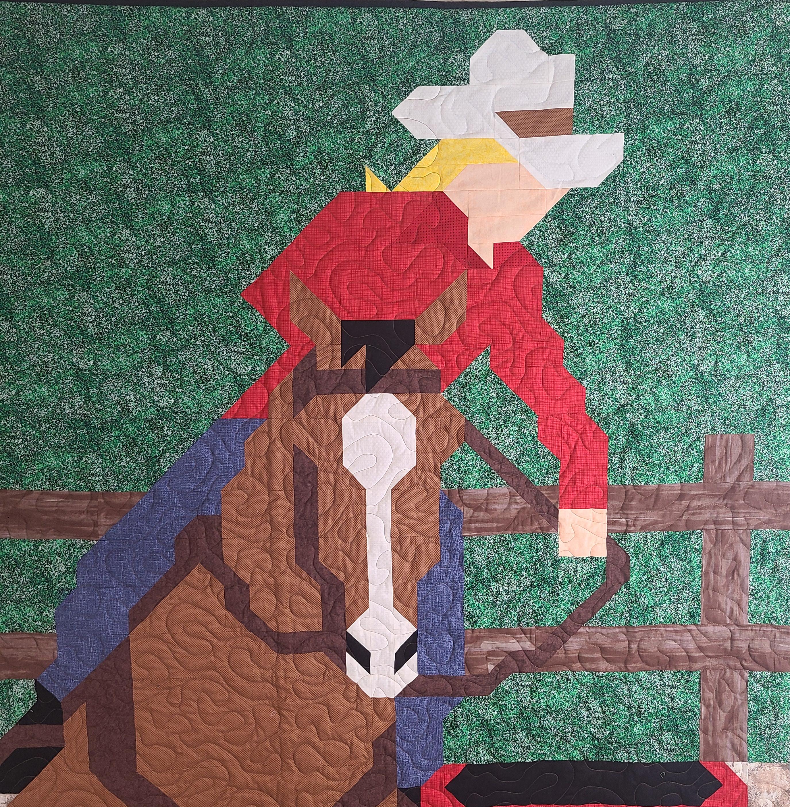 Barrel Racing Quilt Pattern, Rodeo Quilt in Twin 66x84 and Throw 44x56 ...