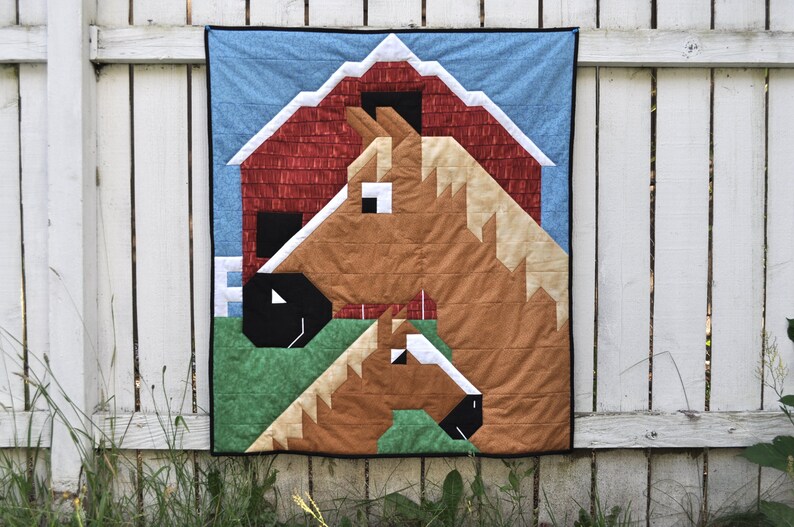 Horse Baby Quilt Pattern in Multiple Sizes 36x42 Crib 24x28 Etsy