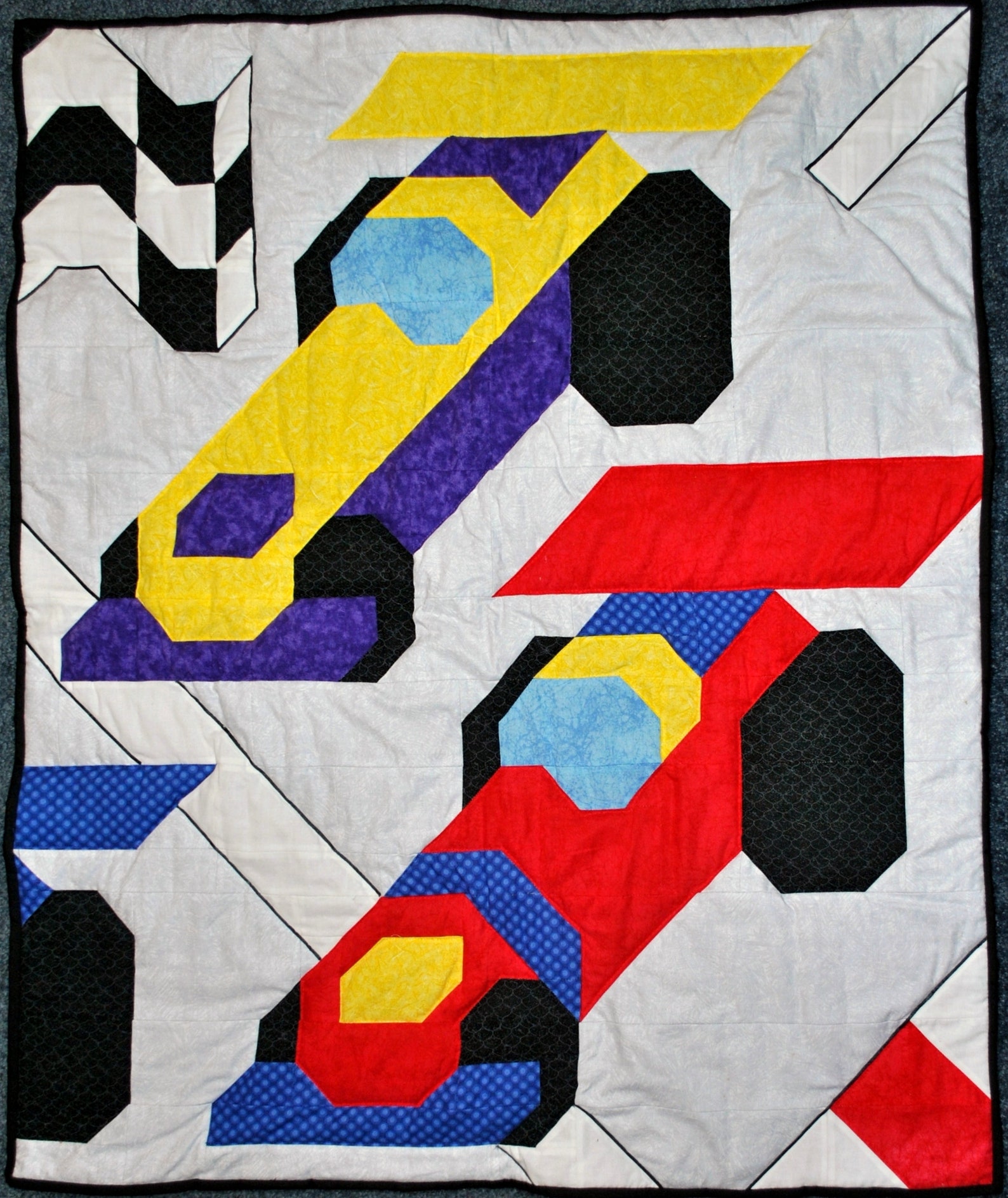 Race Car Quilt Pattern with multiple sizes Wall Crib and Lap Etsy
