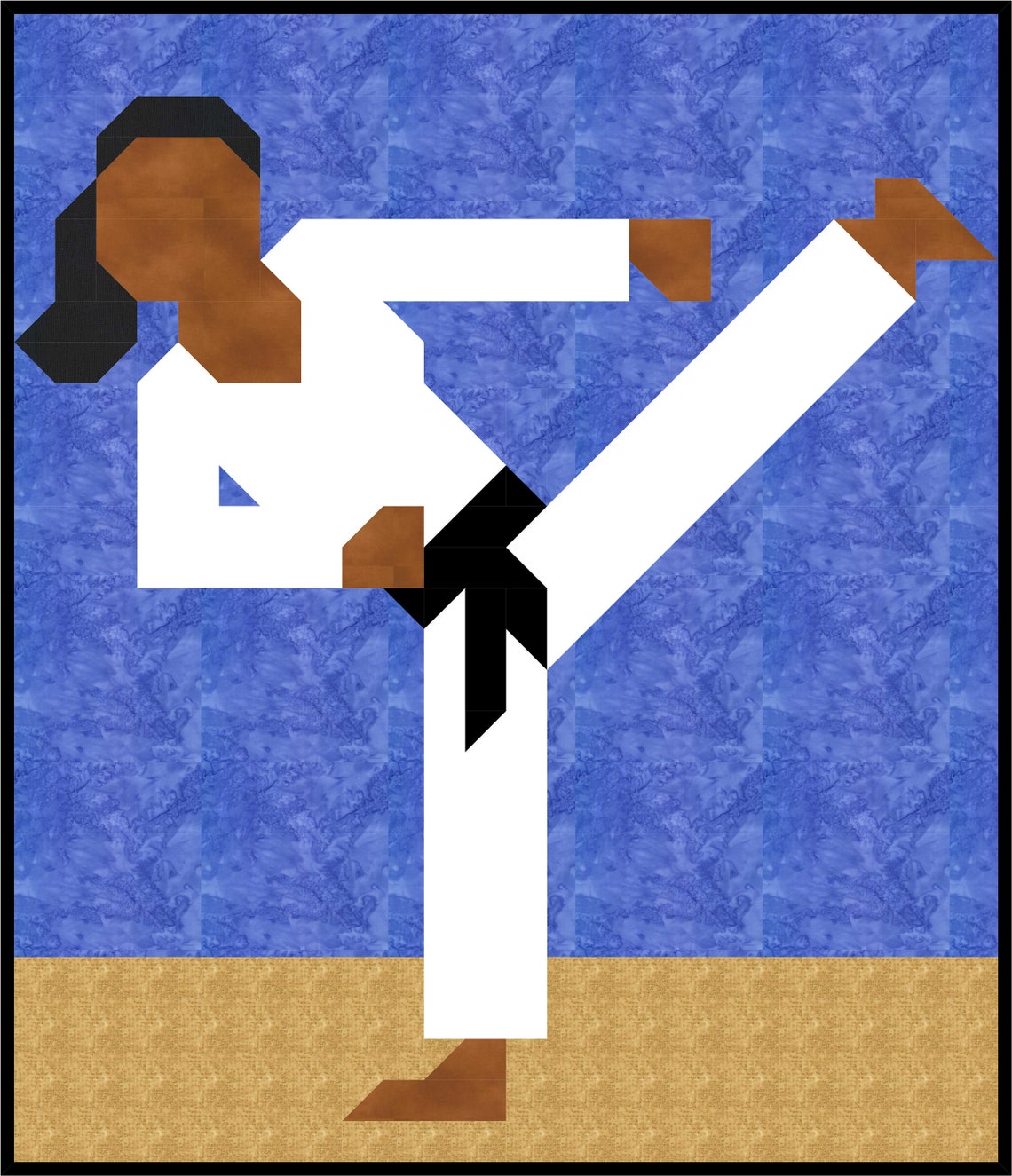 Martial Arts Quilt Pattern Long Hair Karate Quilt Pattern Etsy