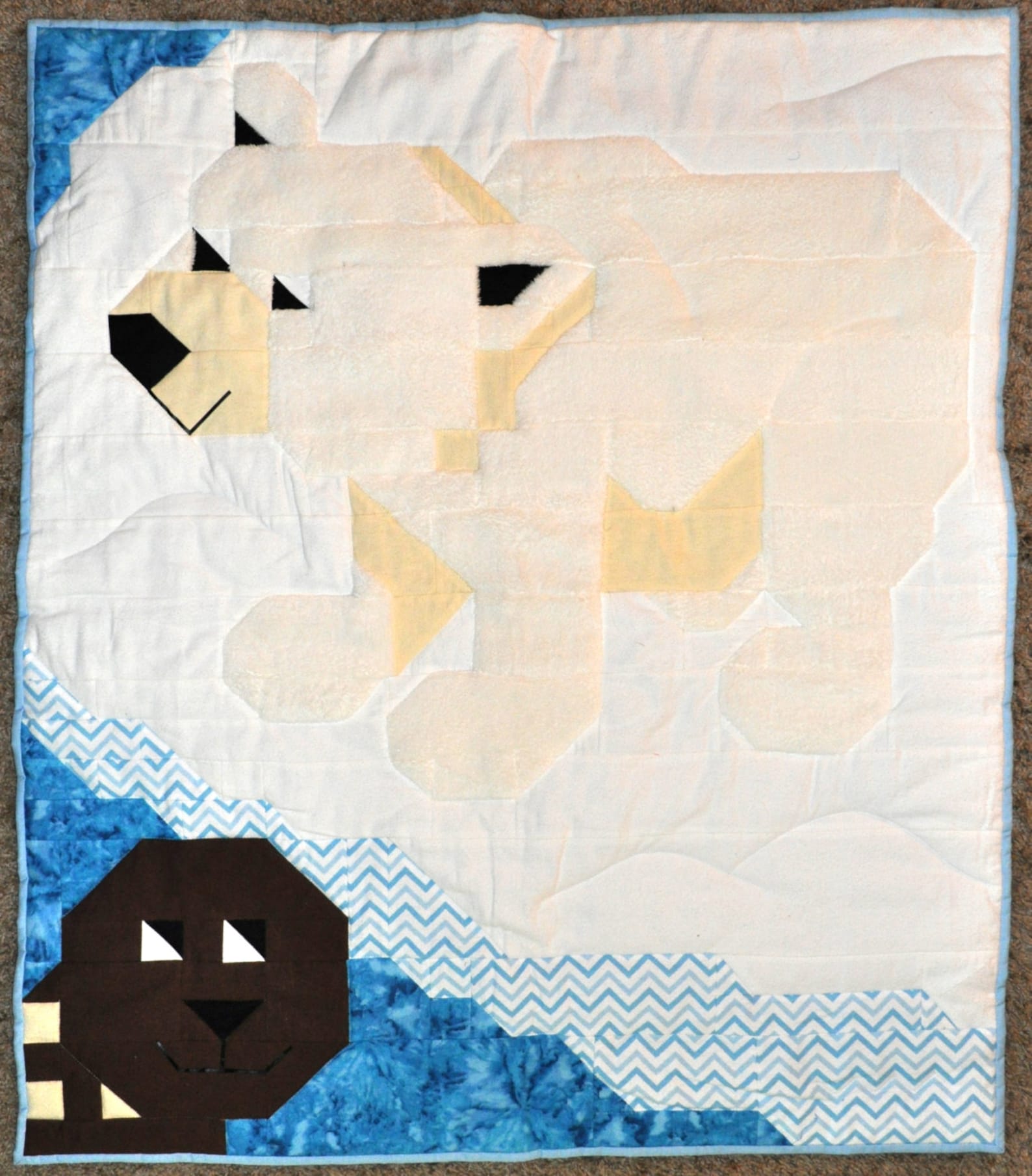 Baby Polar Bear Quilt Pattern PDF 3 Sizes Etsy