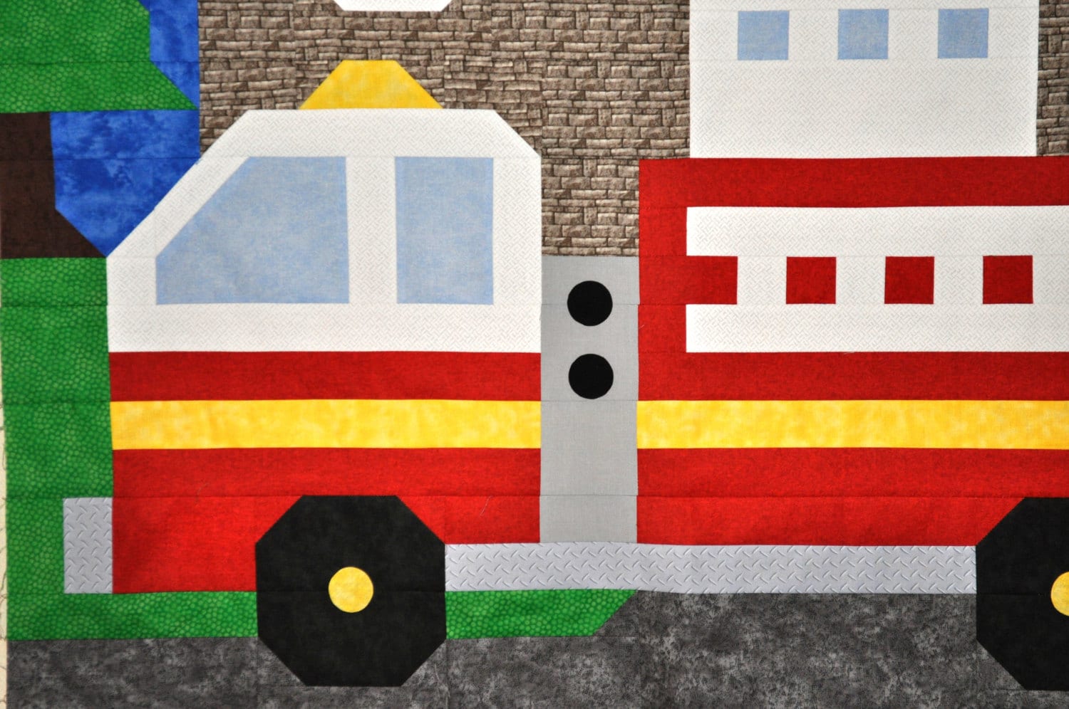 Fire Truck Quilt Pattern in Multiple sizes From small 24x28 Etsy
