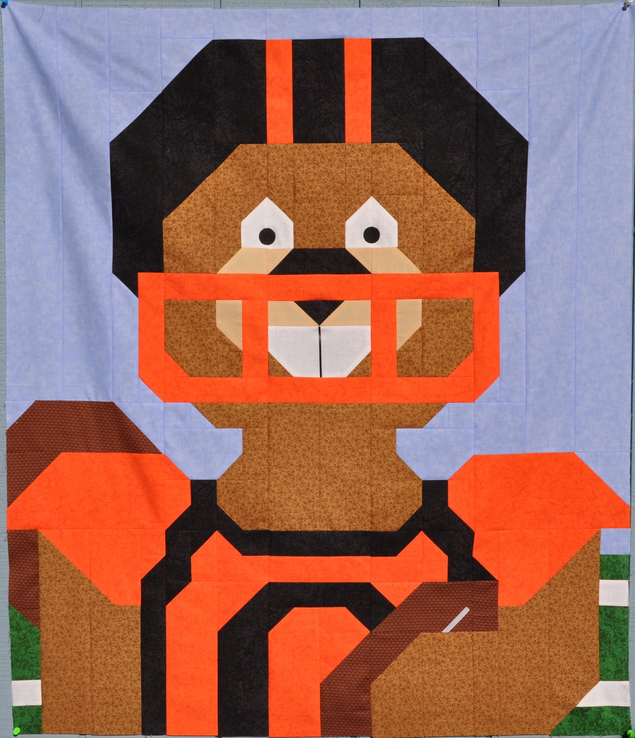Football Beaver Quilt pattern with multiple sizes Etsy