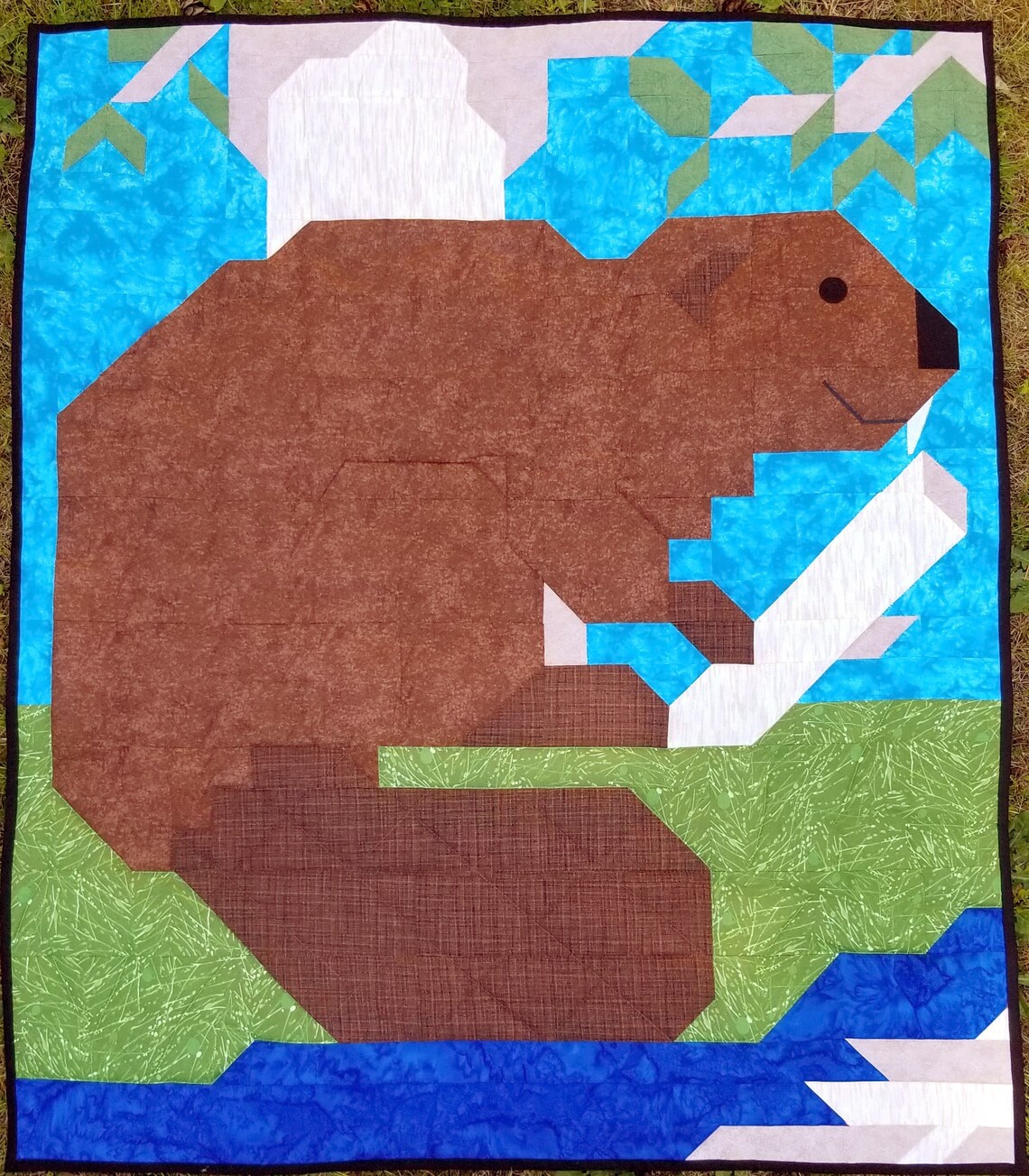 Beaver Quilt Pattern Includes small Wall Hanging Baby Quilt Etsy