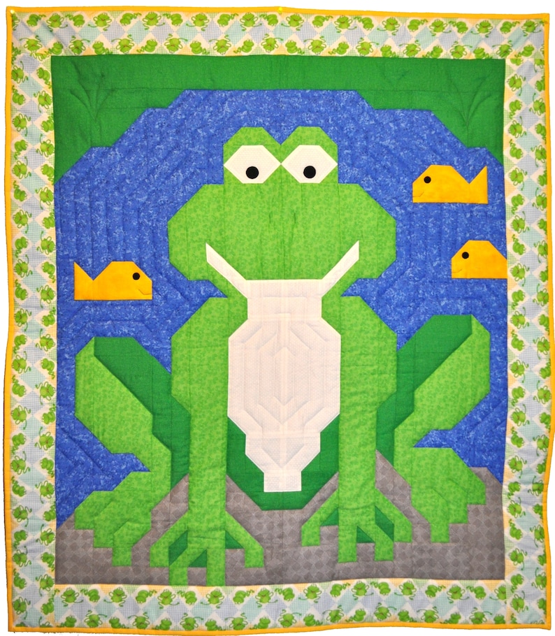 Frog Quilt Pattern with instructions for 3 sizes Etsy