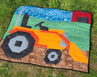 Tractor Quilt Pattern: Front Loader Design, Multiple Sizes (Digital Download)