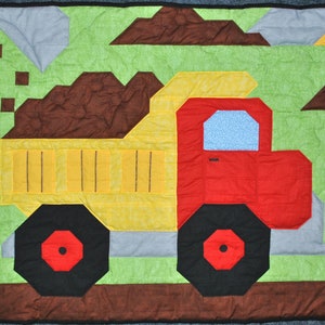 Dump Truck Quilt Pattern: Baby Boy Construction Theme (PDF Pattern)