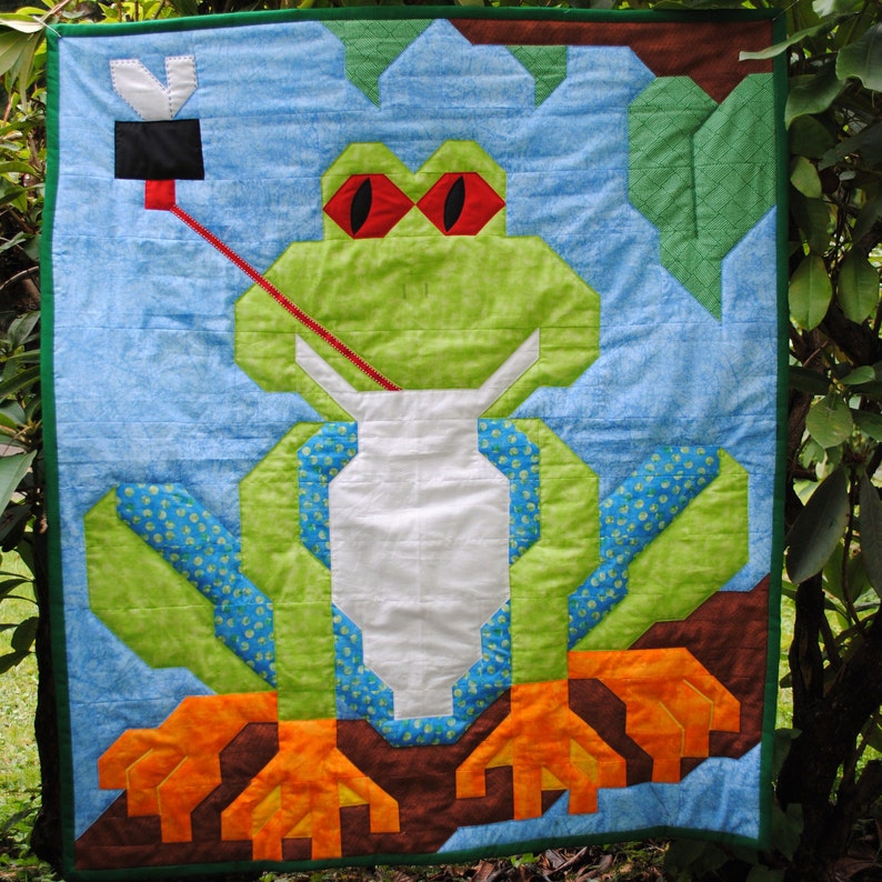 Frog Quilt Pattern with instructions for 3 sizes