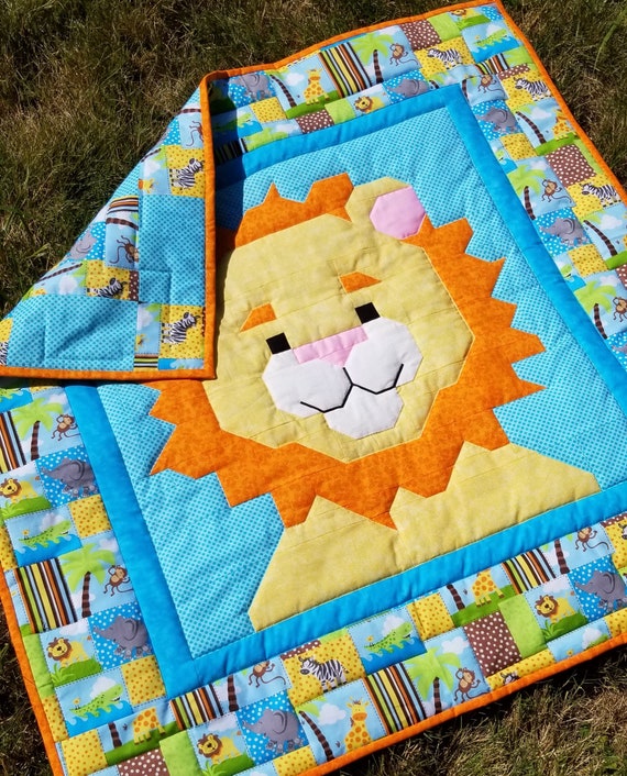 Leo the Lion Baby Quilt Pattern With 3 Sizes: 36x42 Plus 24x28 - Etsy