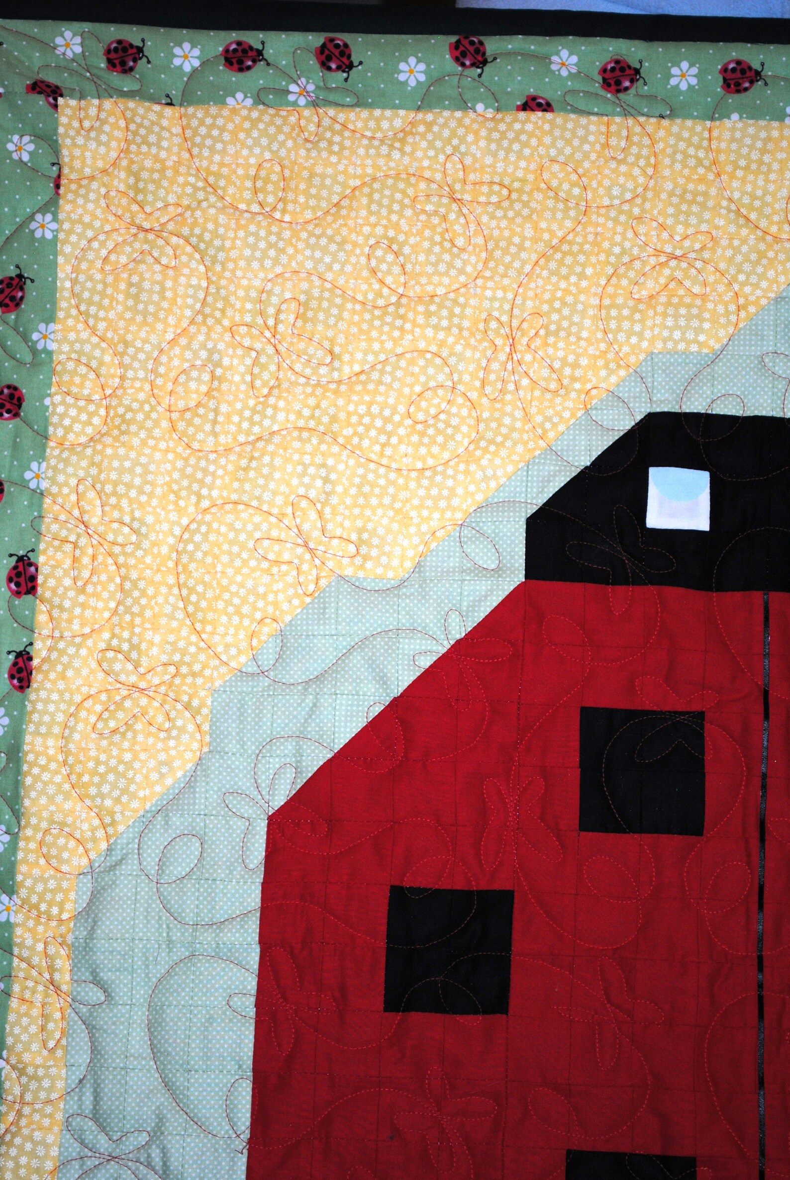 Ladybug Baby Quilt Pattern in 3 Sizes 36x42 24x28 48x56 Etsy