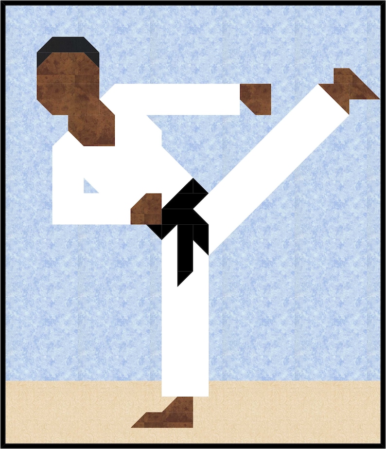 Martial Arts Quilt Pattern: Karate Kid Design, 3 Sizes (PDF Download ...