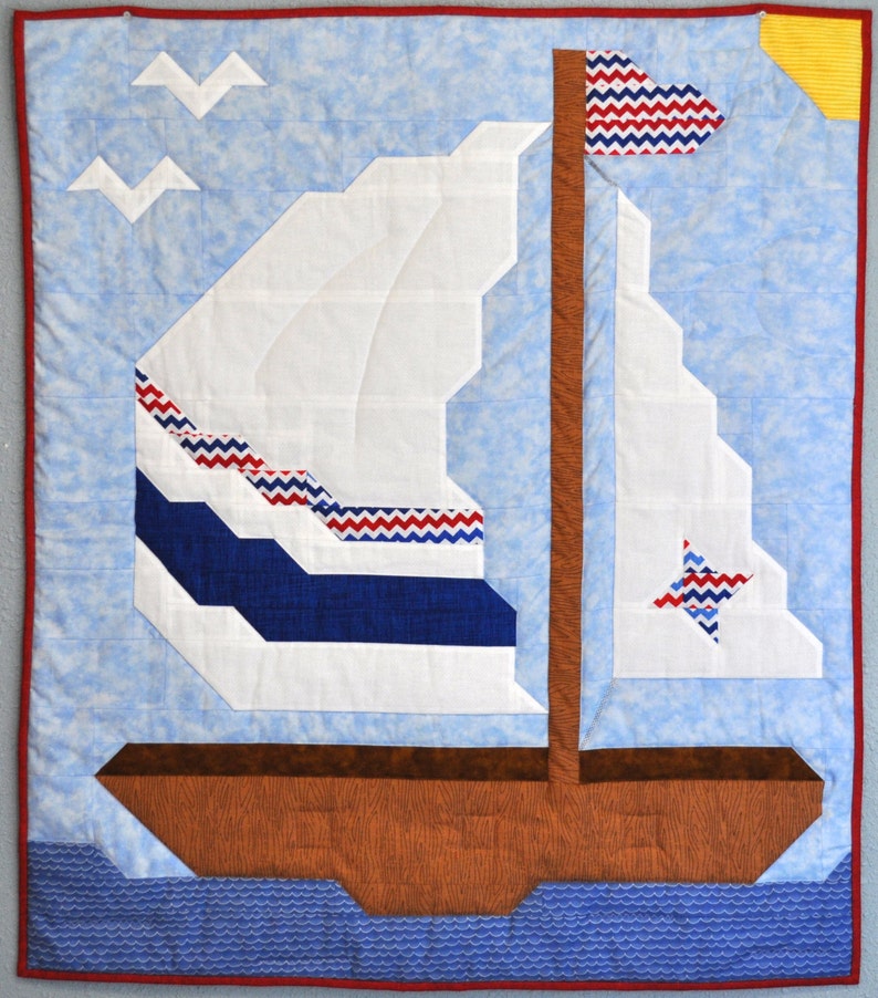 Baby Boy Sailboat quilt PATTERN with multiple sizes Etsy