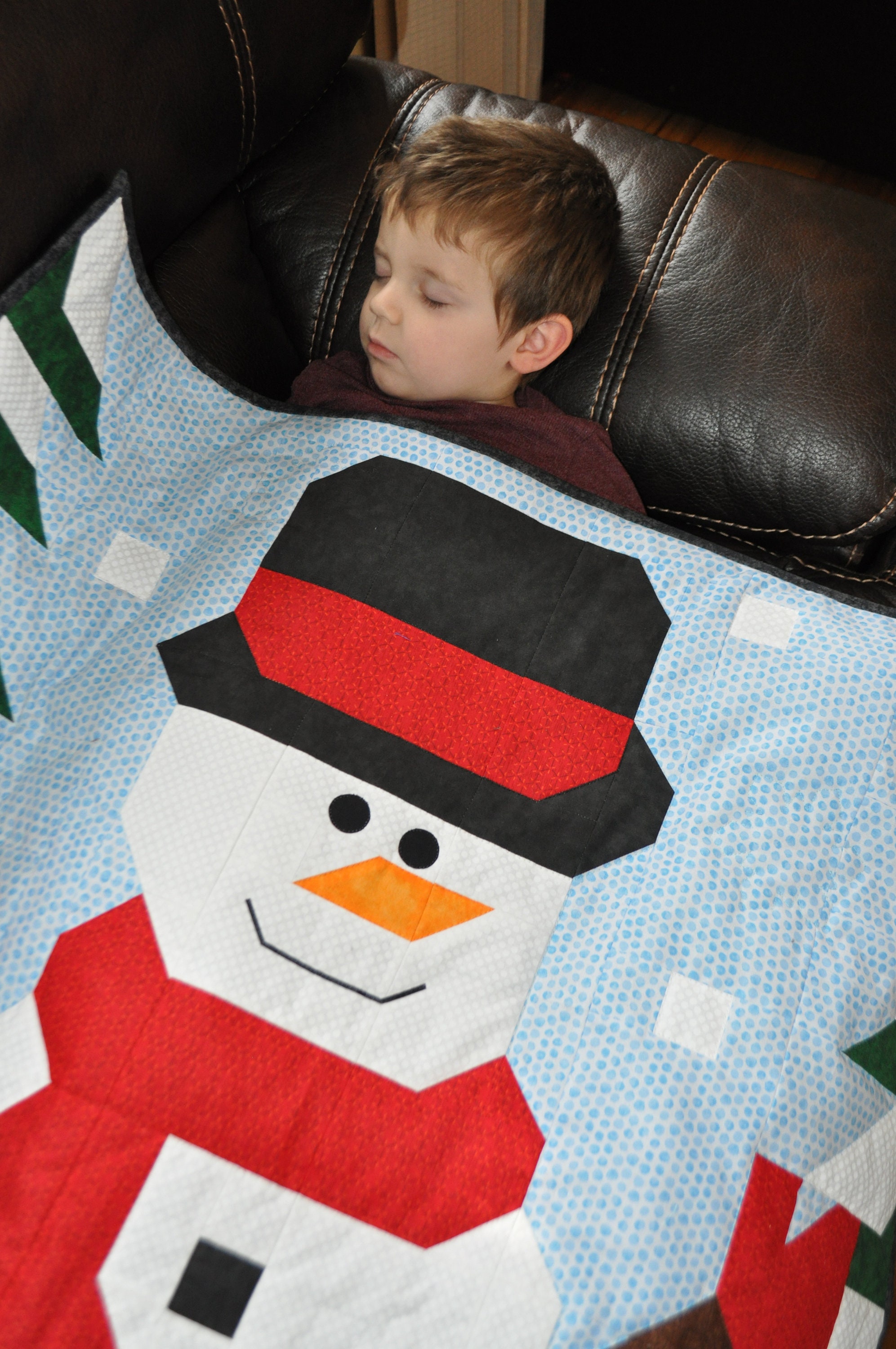 Frosty Friend Snowman Quilt Pattern Multiple sizes for a Etsy