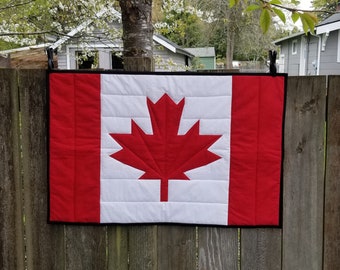 Canadian Flag Quilt Pattern, 31x20 inches Wall hanging, Table Center Piece,