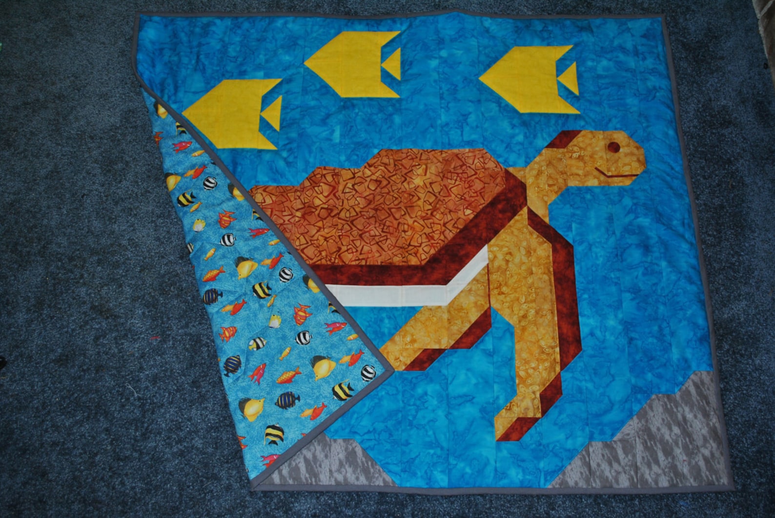 Sea Turtle Quilt Pattern in 3 Sizes: 36x42 Baby 24x28 Wall - Etsy India