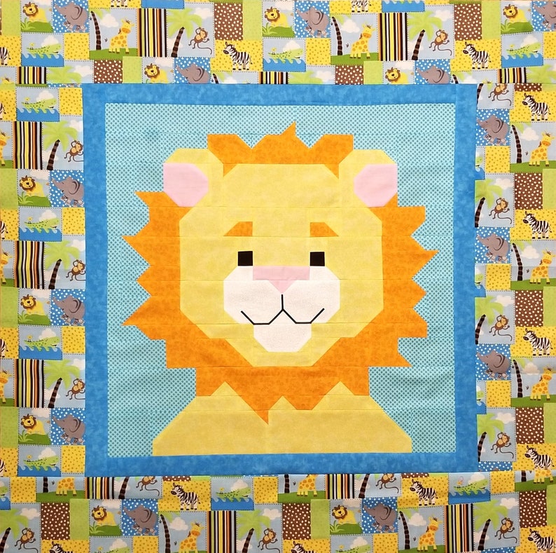Leo the Lion Baby Quilt Pattern With 3 Sizes 36x42 Plus 24x28 Etsy