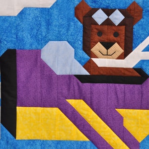 Plane Baby Quilt Pattern: Easy Pieced Art (PDF Download)