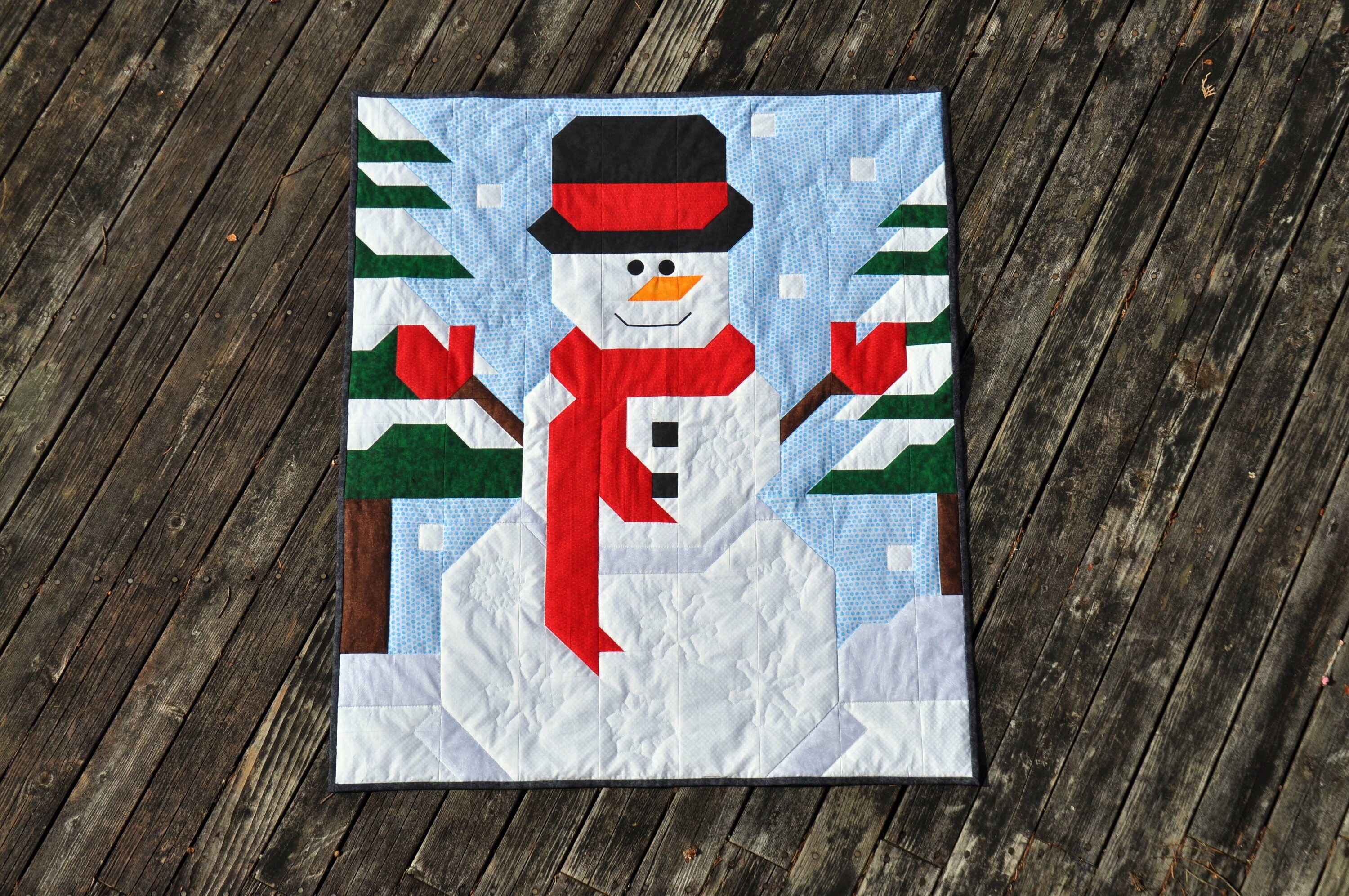 Frosty Friend Snowman Quilt Pattern Multiple sizes for a Etsy