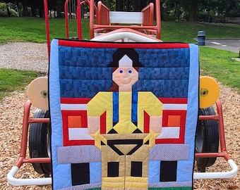 Fire Fighter Quilt Pattern with 3 sizes available for instant download PDF