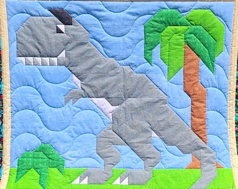 Carnotaurus Dinosaur Quilt Pattern: 3 Sizes (PDF Download)