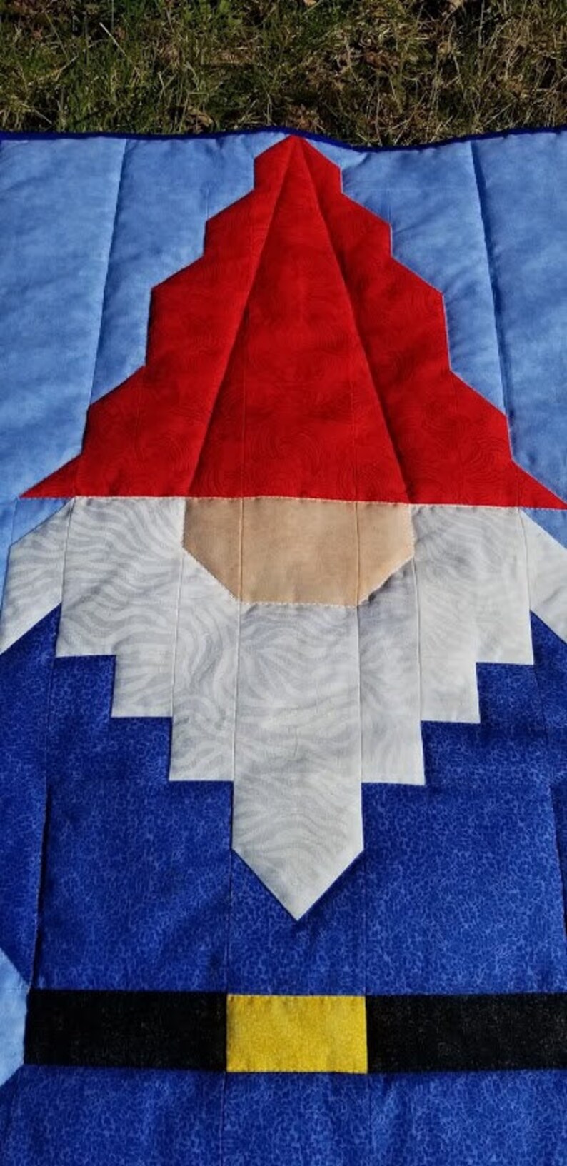 Gnome Quilt Pattern, Multiples sizes baby quilt 36x42 and lap quilt 48x56, Pieced quilt pattern great for Beginners, 6 page color PDF image 5