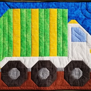 Garbage Truck Quilt Pattern: 3 Sizes (PDF Pattern)
