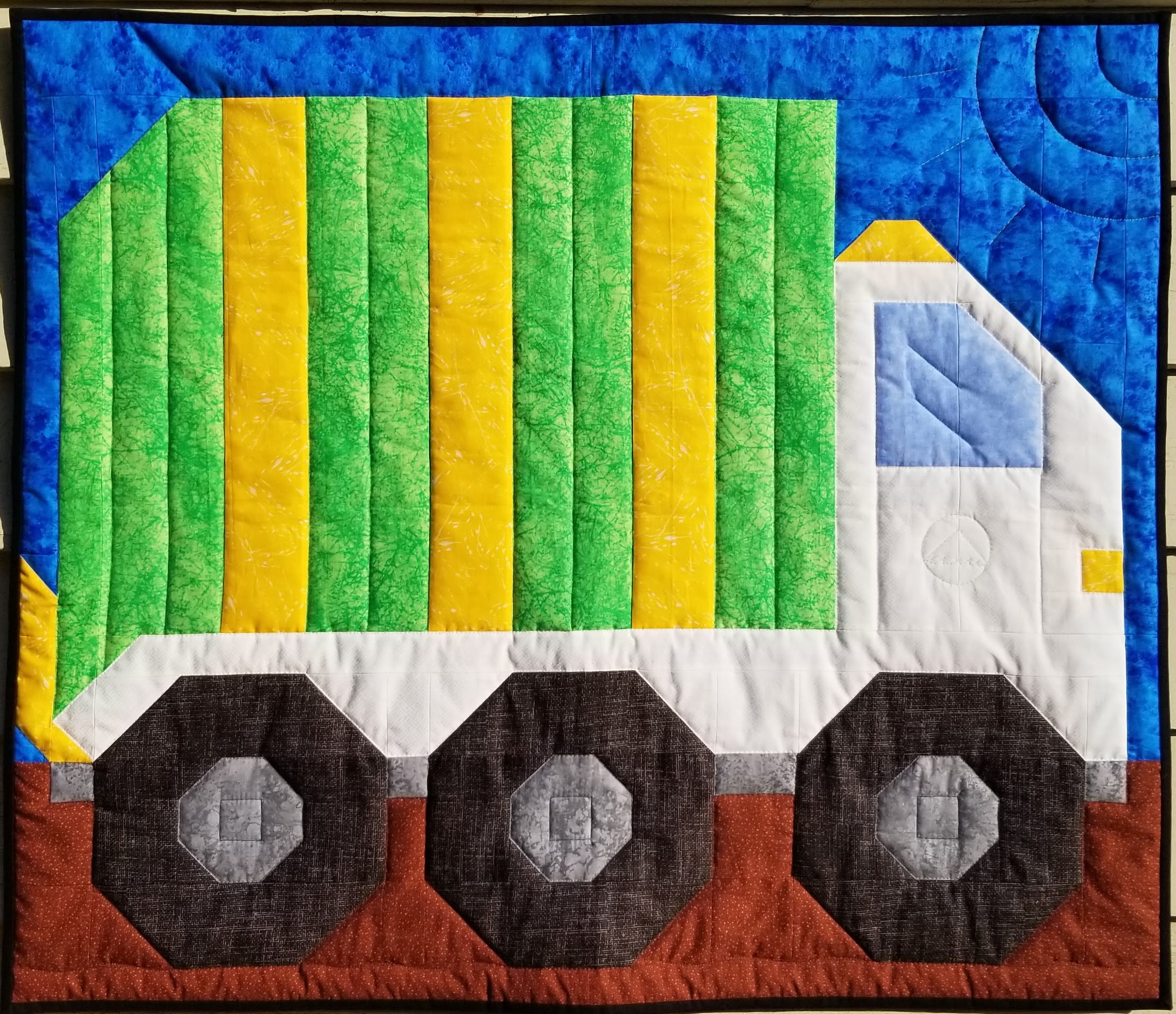 Boy Quilt Pattern Garbage Truck in 3 Sizes Wall Hanging Etsy