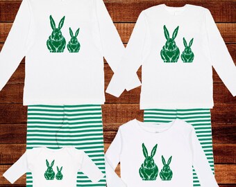 Family Matching Pajamas - Rabbits - Easter Pajama Set Holiday Matching PJ Loungewear Men Women Boy Girl Child Kid Baby Matching Pjs Set