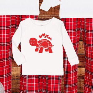 Valentines Day Pajamas Girls Turtles w Hearts Love Turtle Pajama Red Matching PJ Men Women Matching Pjs Valentines Gift Red Plaid Flannel