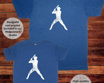 Camisetas a juego Padre e hijo Camisetas a juego Papá, yo, padre e hijo Camisetas de béisbol Camiseta nueva para papá Camiseta para padre e hija Bateador Jugador Navidad