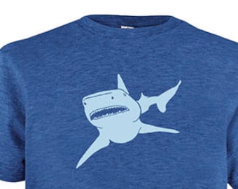 Shark Tshirt - Kids Shark Shirt - Tee - Youth Boy Shirt / Super Soft Kids Tee - PolyCotton t-shirt - Ocean Sea Shark - Great Gift for Boy