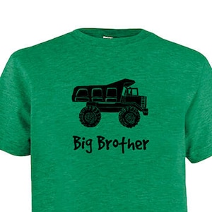 Big Brother Dump Truck Shirt - Kids Big Brother T Shirt-Multiple Colors - Kids Big Brother T shirt - Gift Friendly - PolyCotton Blended Tee