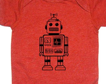 Robot Baby Shirt - Geek Robot Baby Bodysuit - Multiple Colors - Baby Shirt - 0-6 month, 6-12 month, 12-18 month, and 18-24 month - Gift