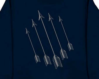 Arrows Shirt - Kids Sweatshirt - Arrow Kids Long Sleeved Shirt Navy Blue - Fleece Tribal Shirt - Gift Friendly