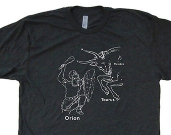 Constellation Stars Orion Tshirt - Mens Shirt / Unisex Tee - Size Small Medium Large XL Solar System Outer Space Tee - Tri Blend