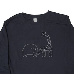 Long Sleeved Shirt Elephant and Giraffe Shirt in Baby - Etsy