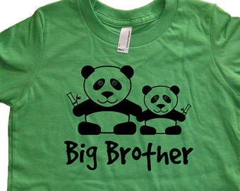 Panda Big Brother Shirt - Kids Adorable Panda Bear Big Brother T shirt Sizes 2T, 4T, 6, 8, 10, 12 - Big Brother Gift Idea