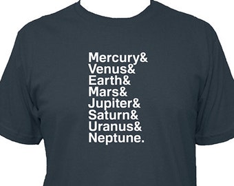 Planets Solar System Shirt - Mens Shirt - Mercury Venus Earth Mars Jupiter Saturn Uranus Neptune Not Pluto Science- Gift Friendly